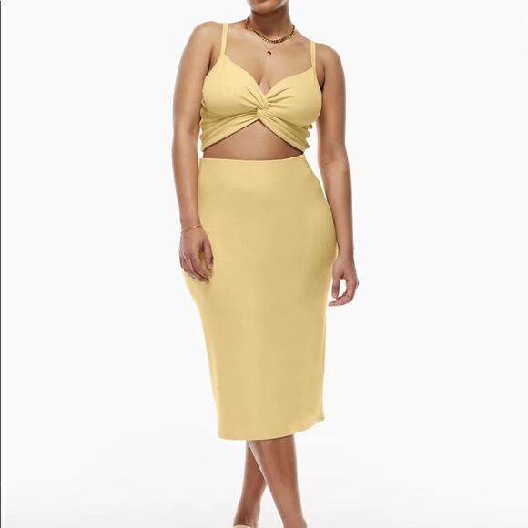 Aritzia Dresses & Skirts - Aritzia Janine Wheat Midi Skirt